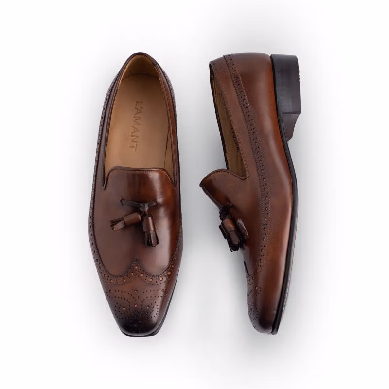 HMED 44 – Wingtip Tassel Loafer – Mid Brown