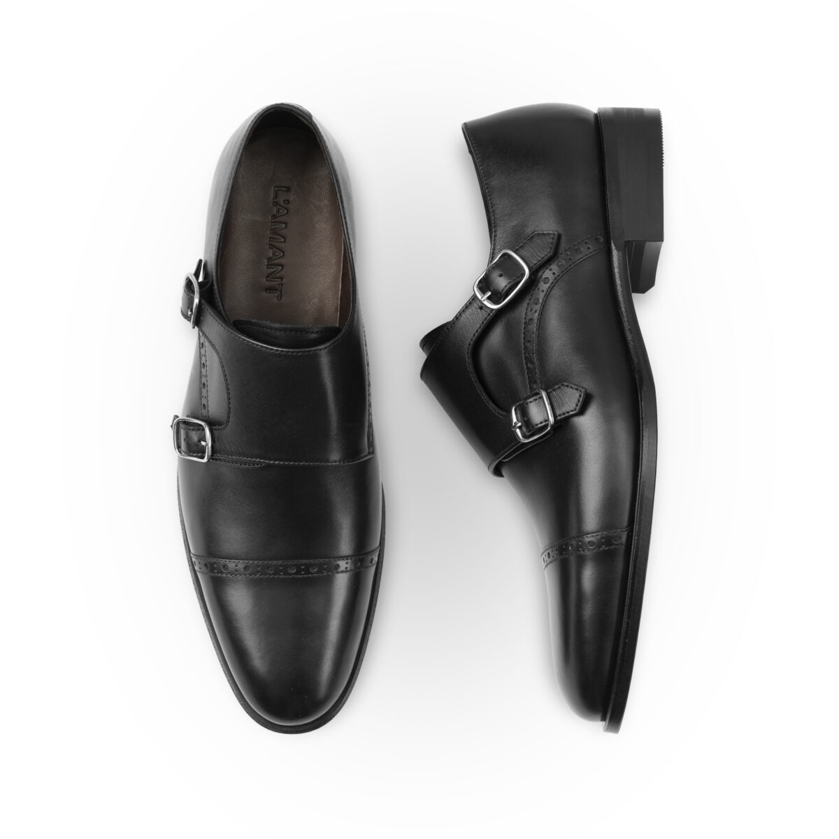 Neat – Brogues Double Monkstrap – Black
