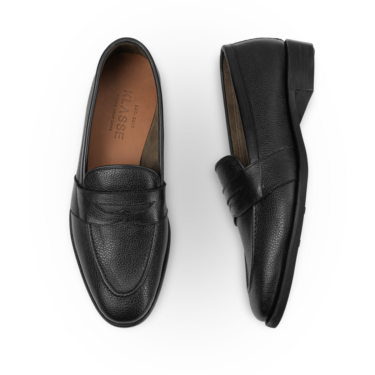 Apollo – Unlined Penny Loafer – Grained Black