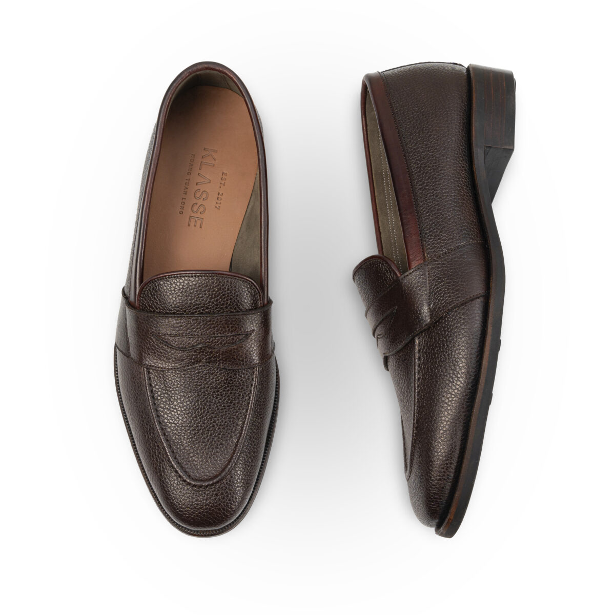 Apollo – Unlined Penny Loafer – Grained Dark Brown
