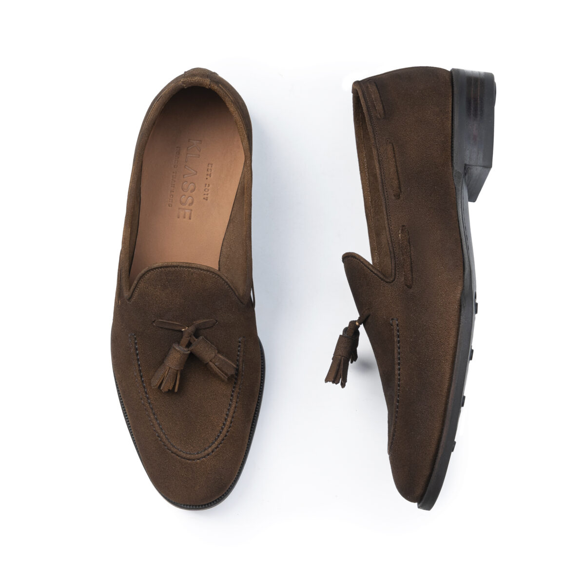 Athena – Unlined Tassel Loafer – Brown Suede